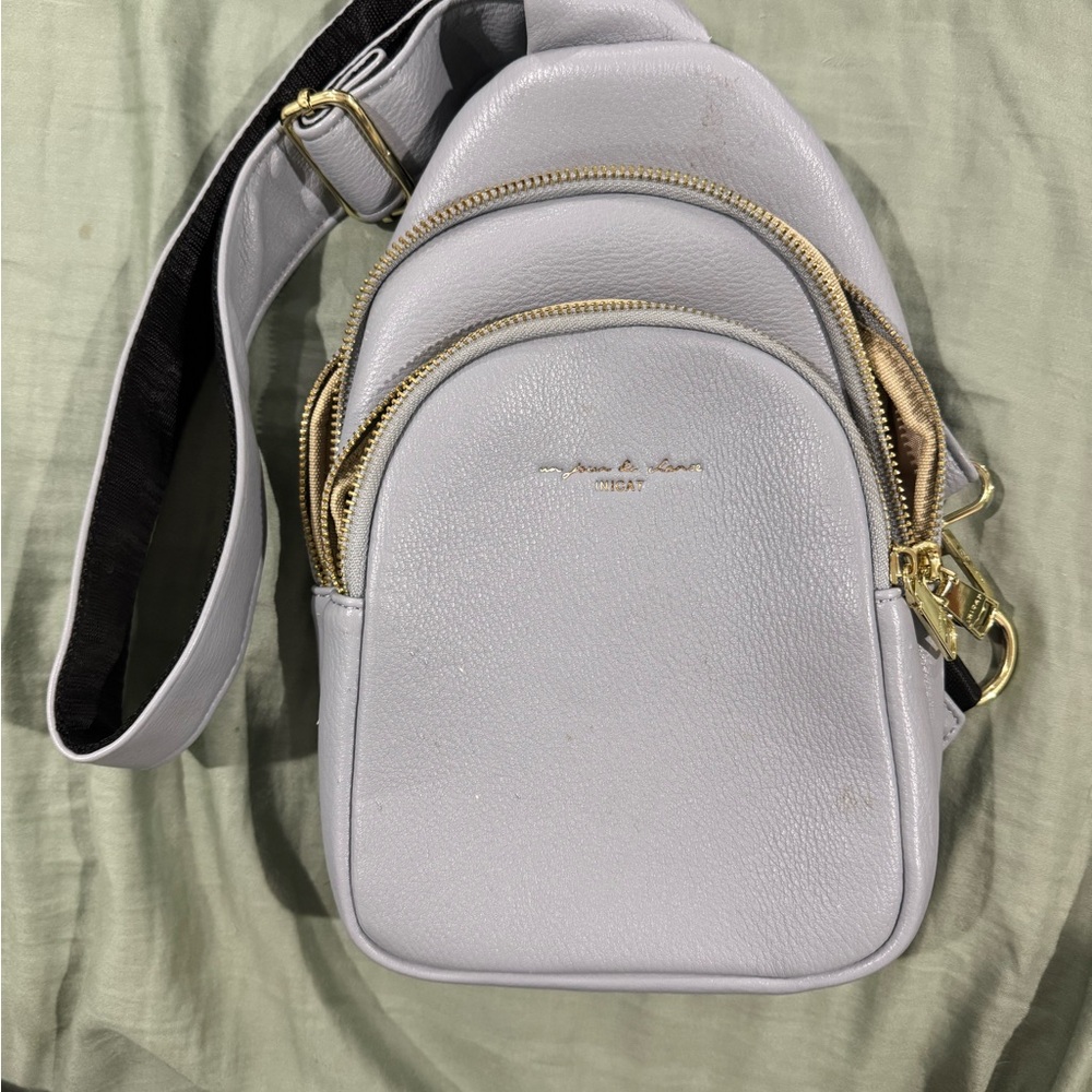 Inicat Purplish Gray Leather Bag